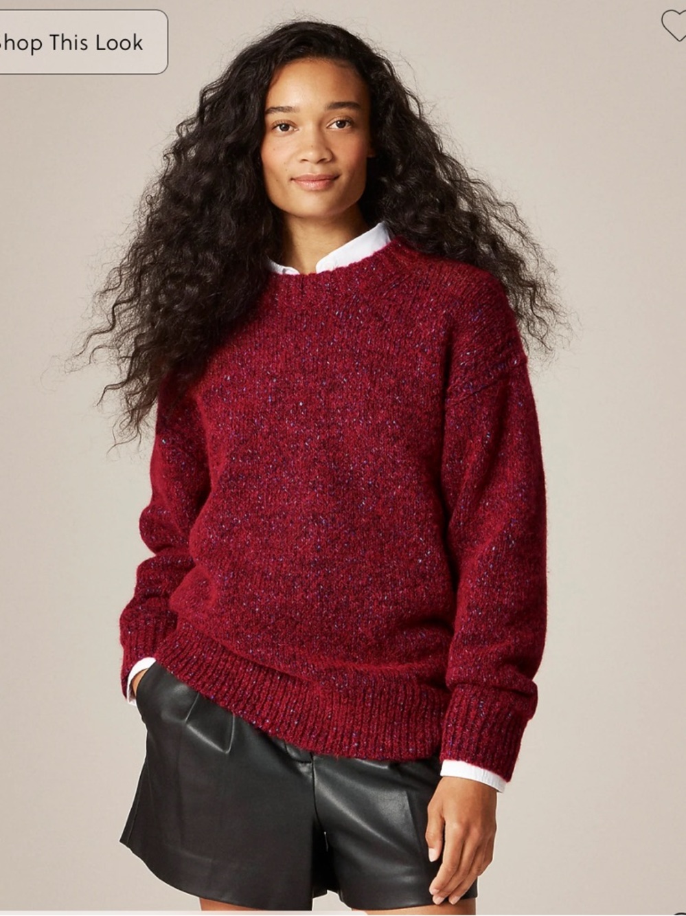 J. Crew Red Crewneck Wool Blend Sweater